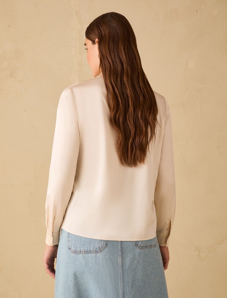Silk satin shirt - IVORY - pennyblack