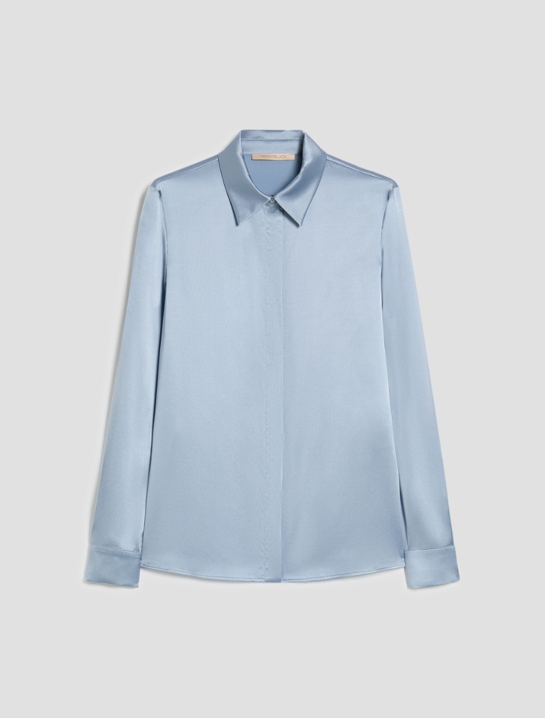 Silk satin shirt - LIGHT BLUE - pennyblack