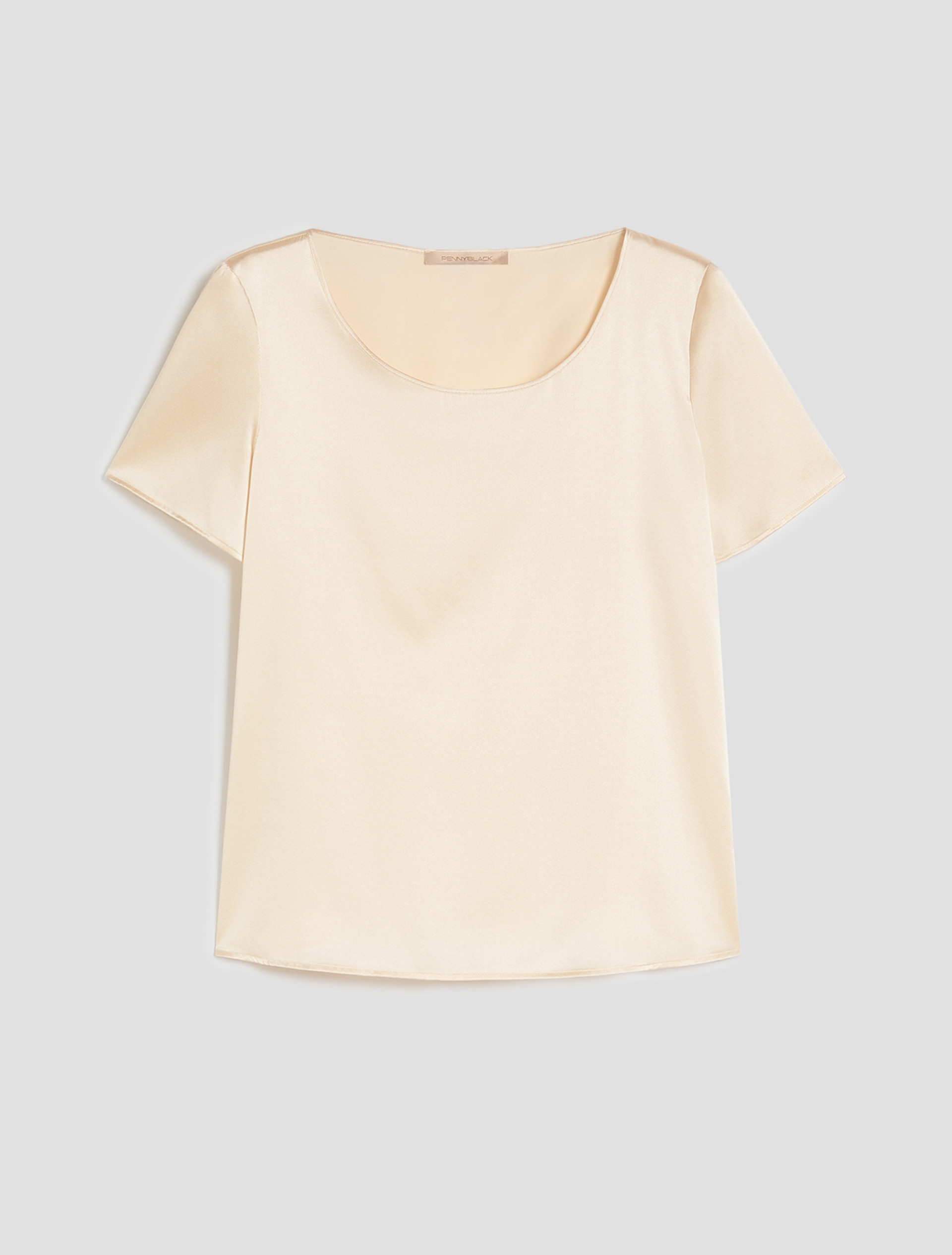 Silk satin T-shirt - IVORY - pennyblack