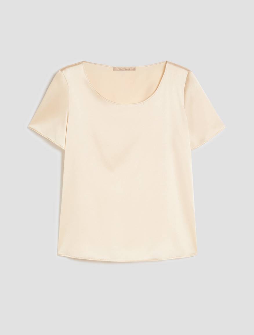 Silk satin T-shirt - IVORY - Pennyblack - 2
