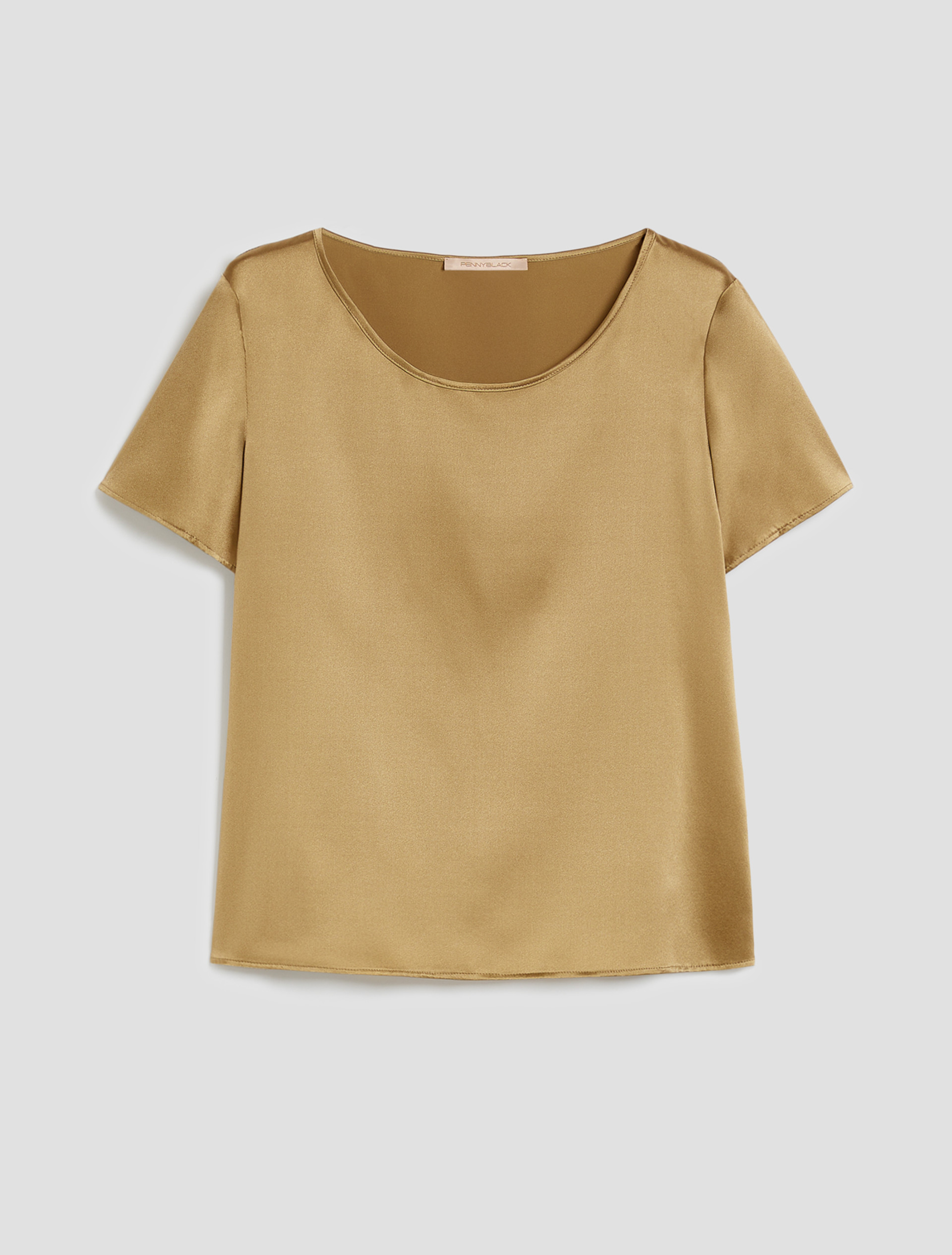 Silk satin T-shirt - SAGE - pennyblack