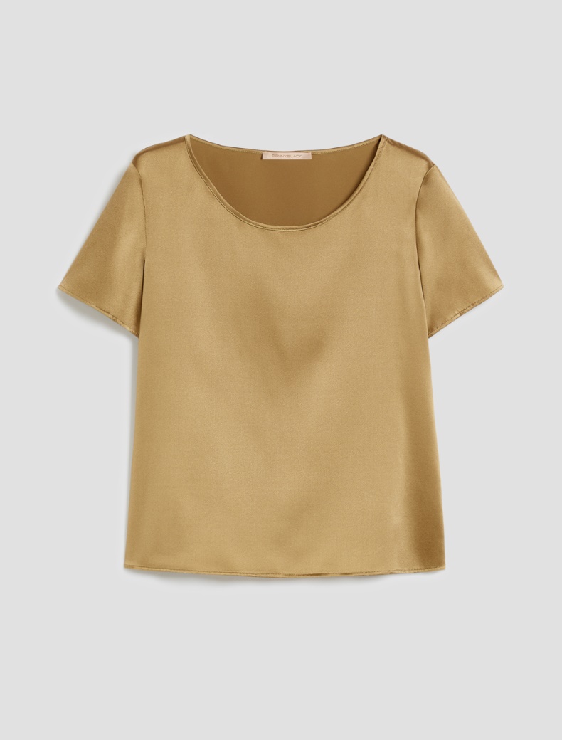 Silk satin T-shirt - SAGE - pennyblack