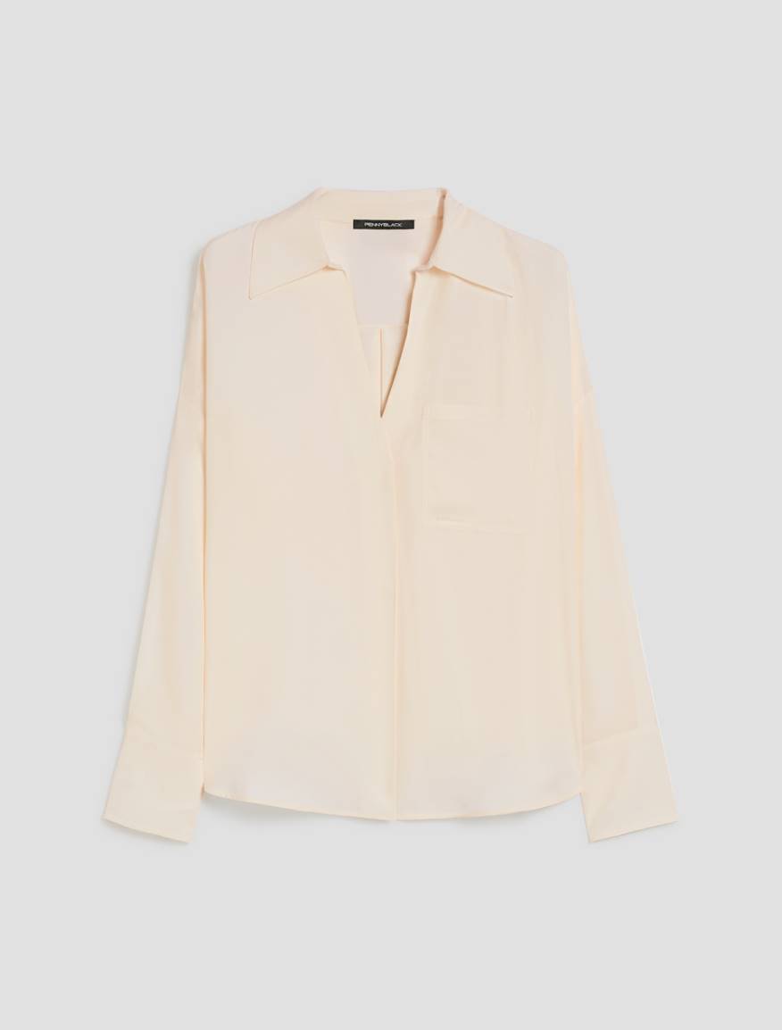 Crêpe de Chine blouse - IVORY - Pennyblack - 2