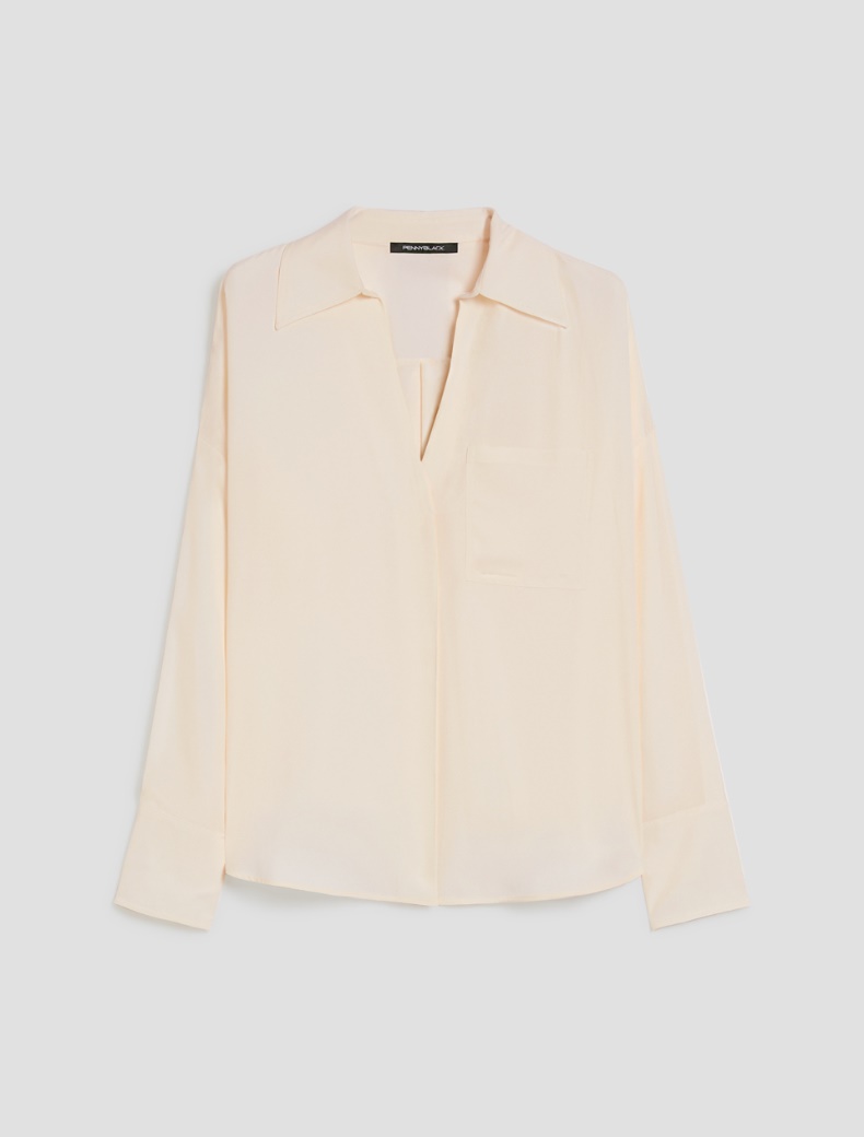 Crêpe de Chine blouse - IVORY - pennyblack