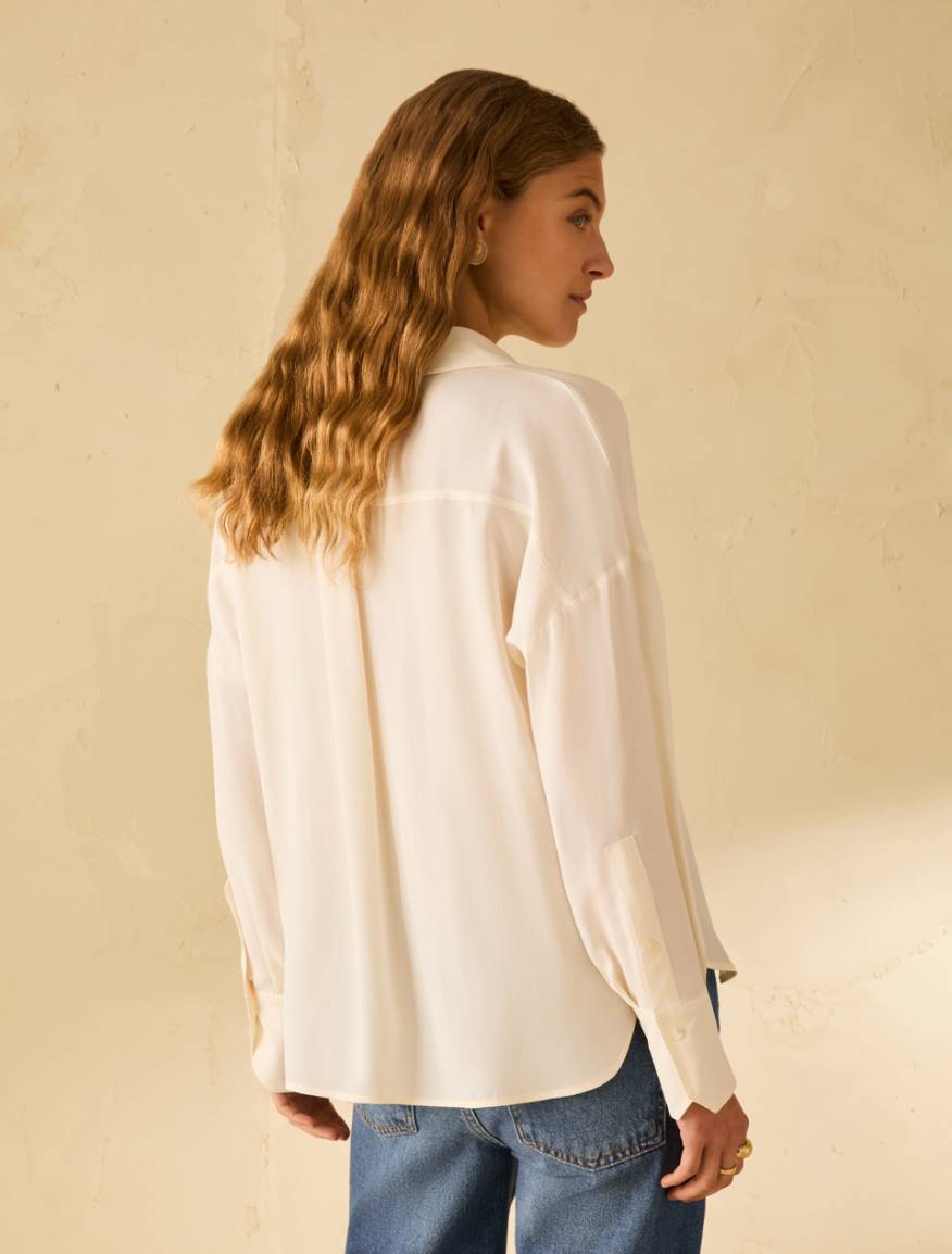 Crêpe de Chine blouse - IVORY - Pennyblack - 3