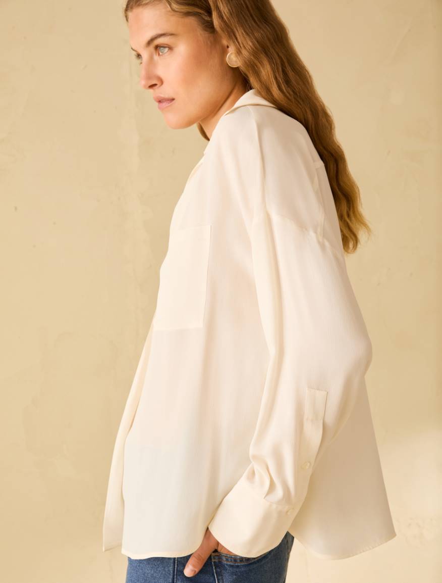 Crêpe de Chine blouse - IVORY - Pennyblack - 4