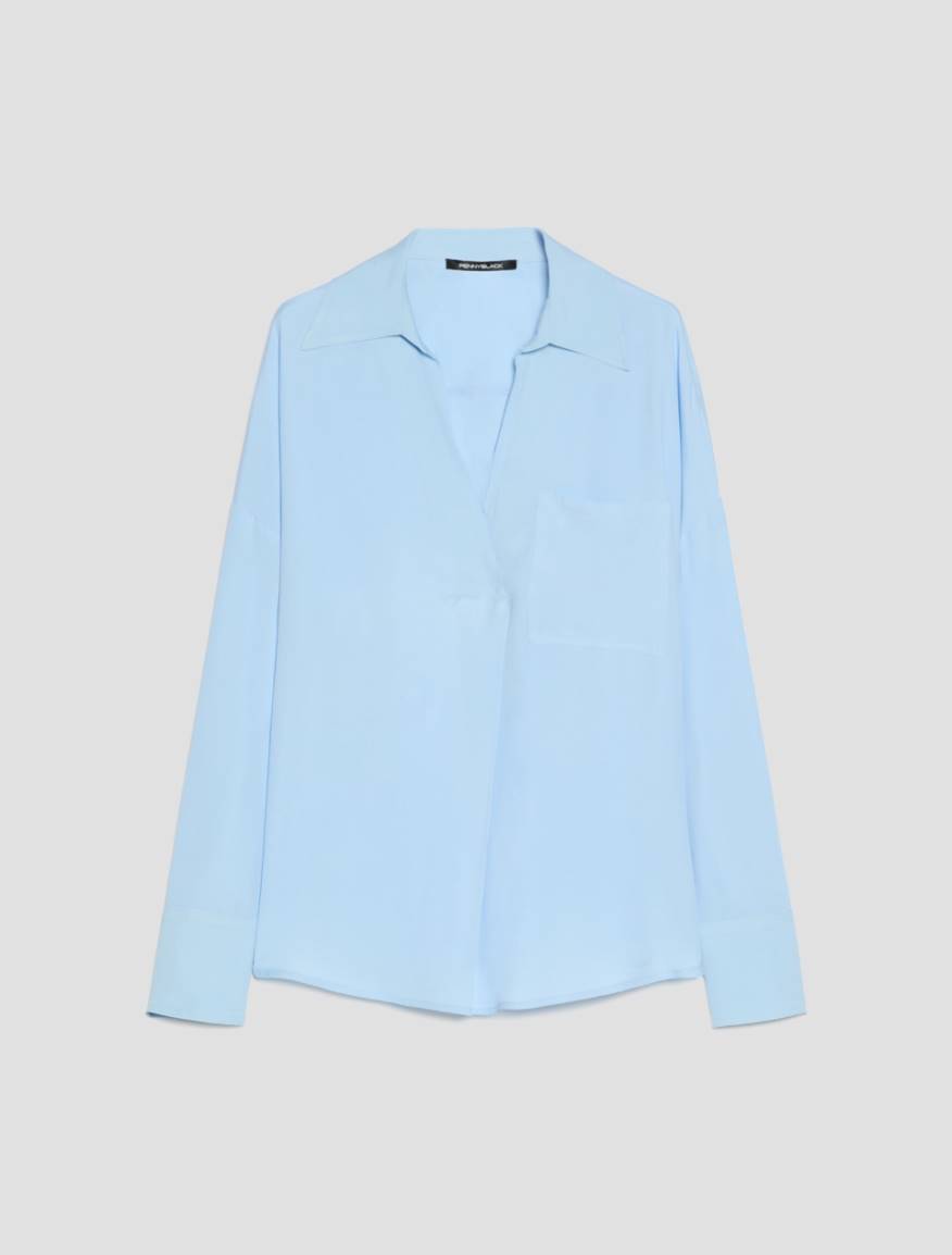Crêpe de Chine blouse - SKY BLUE - Pennyblack - 2