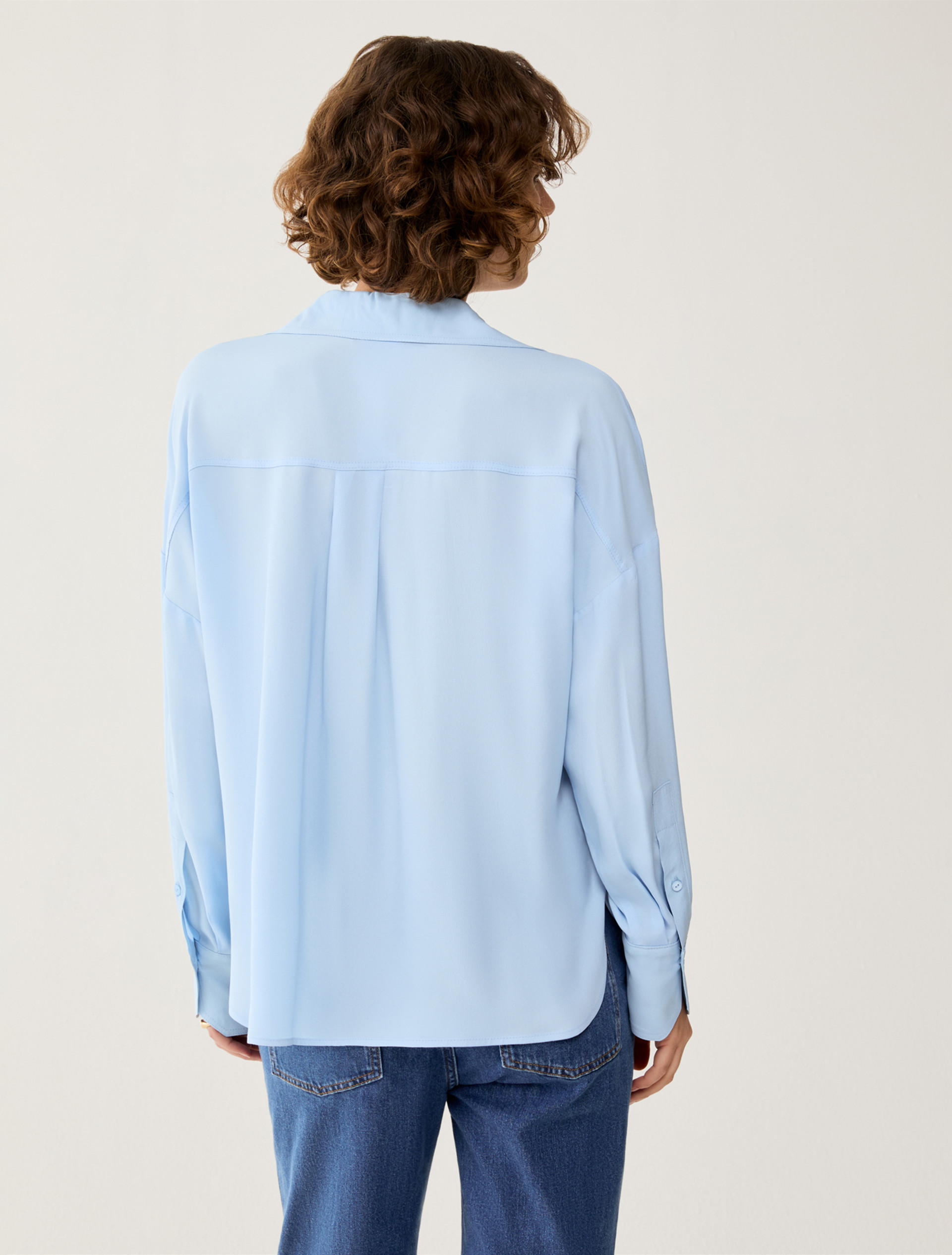 Crêpe de Chine blouse - SKY BLUE - pennyblack