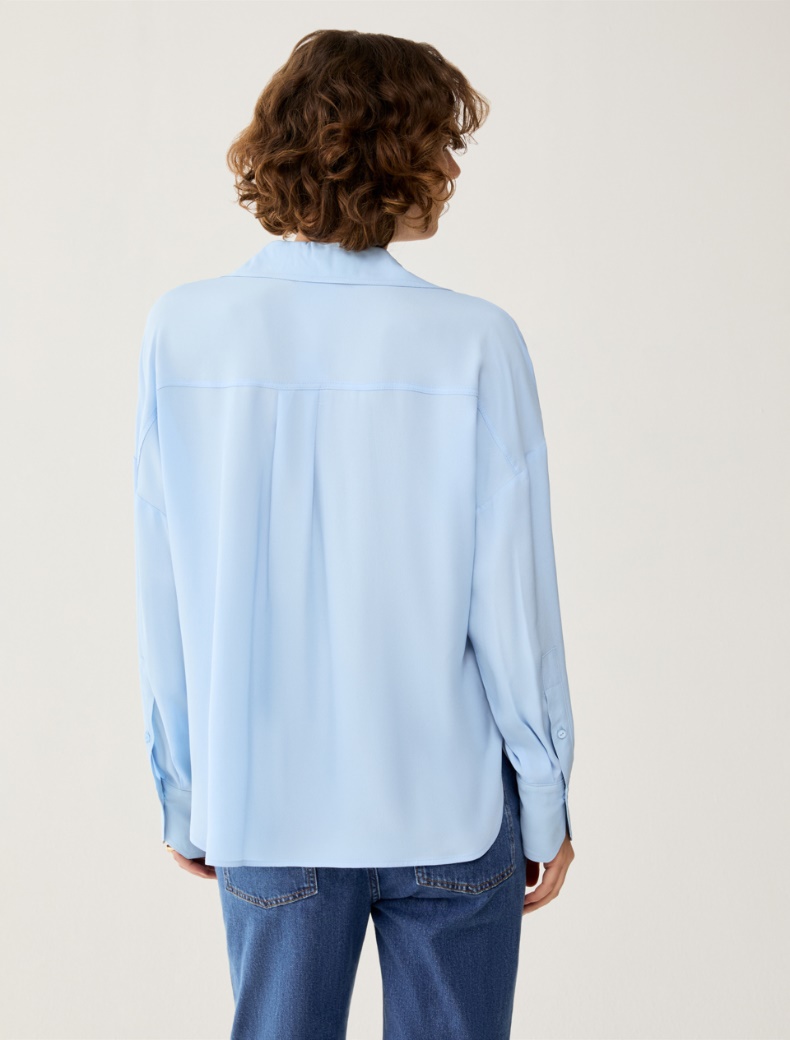 Crêpe de Chine blouse - SKY BLUE - pennyblack