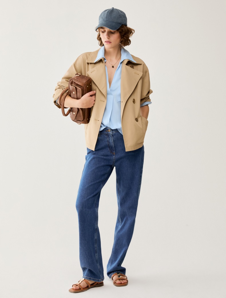 Crêpe de Chine blouse - SKY BLUE - pennyblack