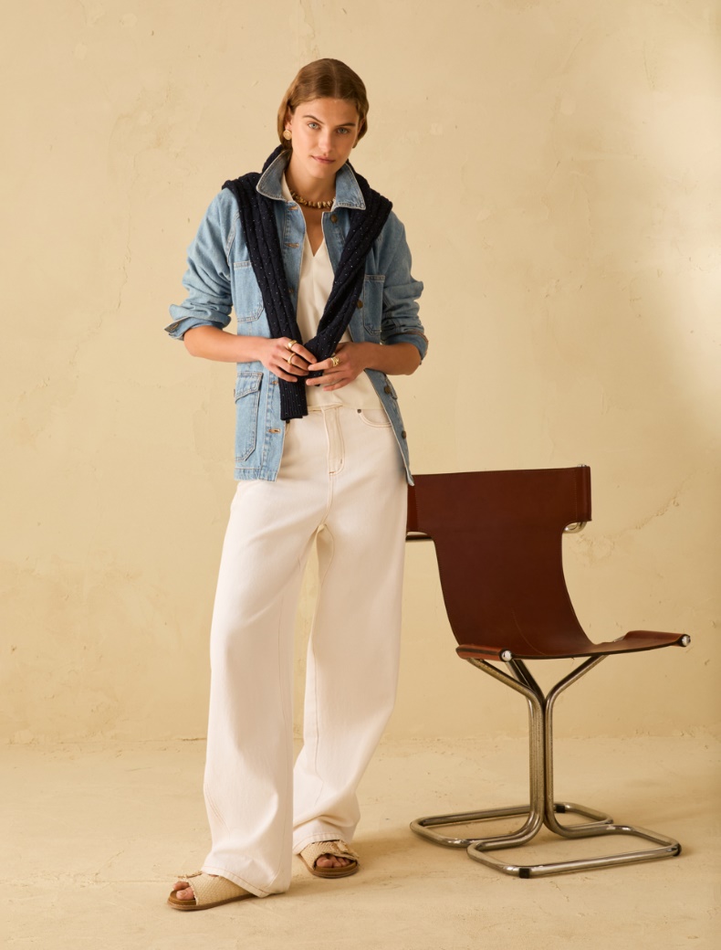 Double satin blouse - IVORY - pennyblack