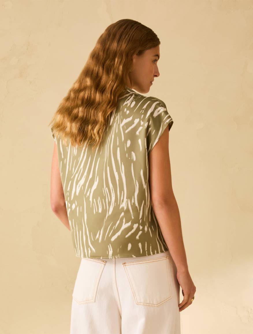 Double satin blouse - GREEN - Pennyblack - 3