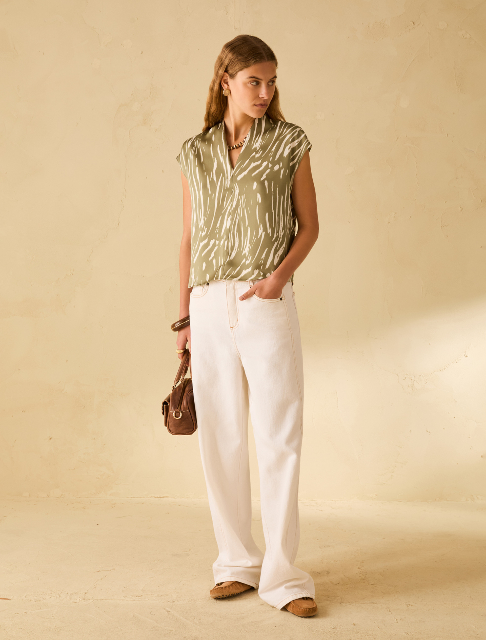 Double satin blouse - GREEN - pennyblack