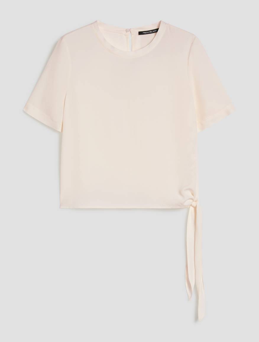 Crêpe de Chine T-shirt - IVORY - Pennyblack - 2