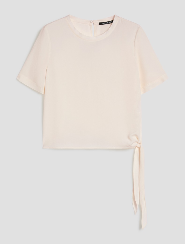 Crêpe de Chine T-shirt Crêpe de Chine T-shirt - IVORY - pennyblack