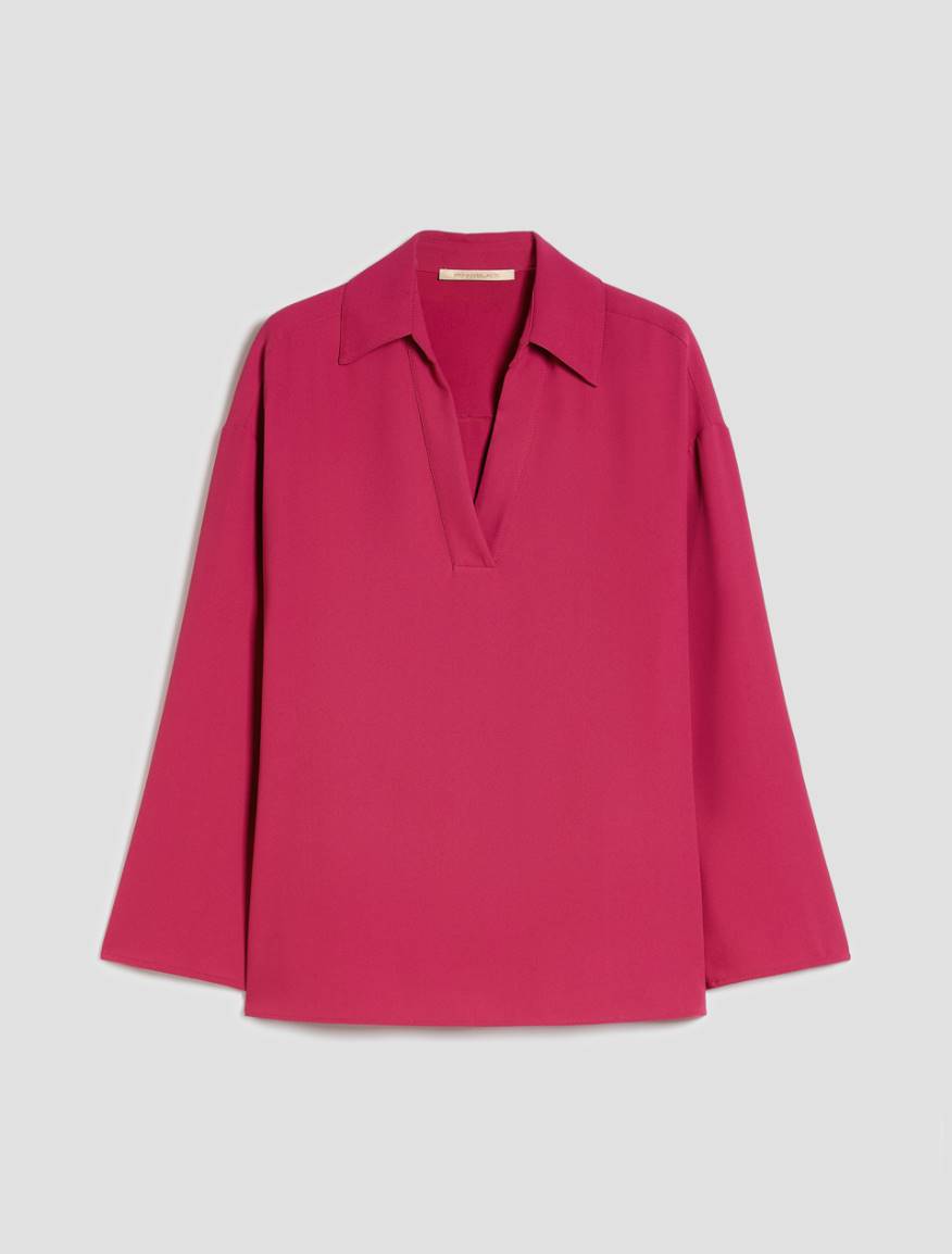 Blouse in sablé fabric - FUCHSIA - Pennyblack - 2