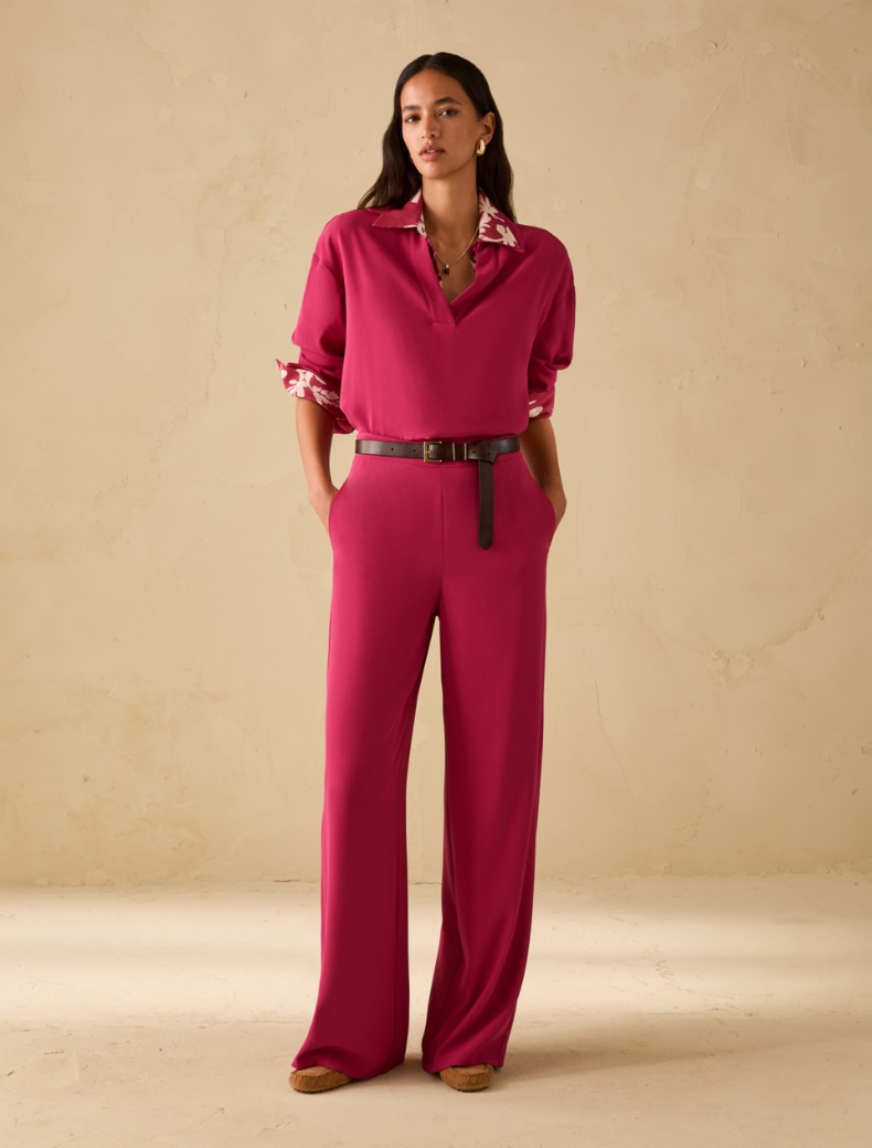 Blouse in sablé fabric - FUCHSIA - pennyblack