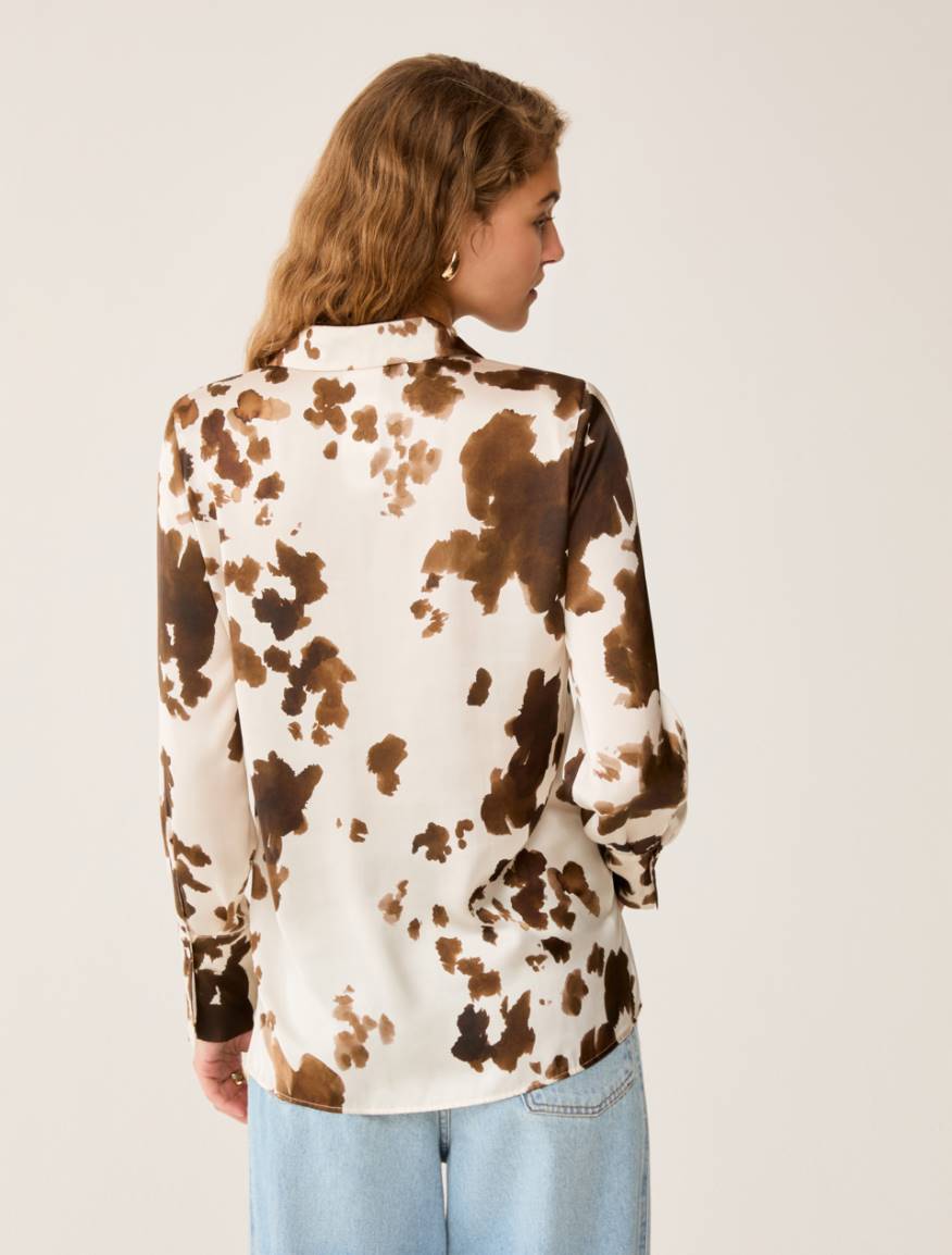 Fluid satin shirt - IVORY - Pennyblack - 3