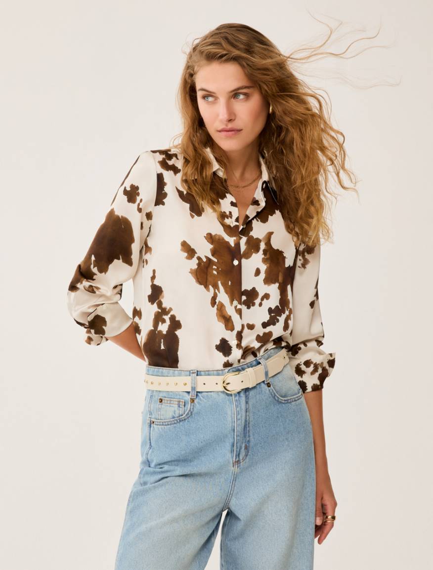 Fluid satin shirt - IVORY - Pennyblack
