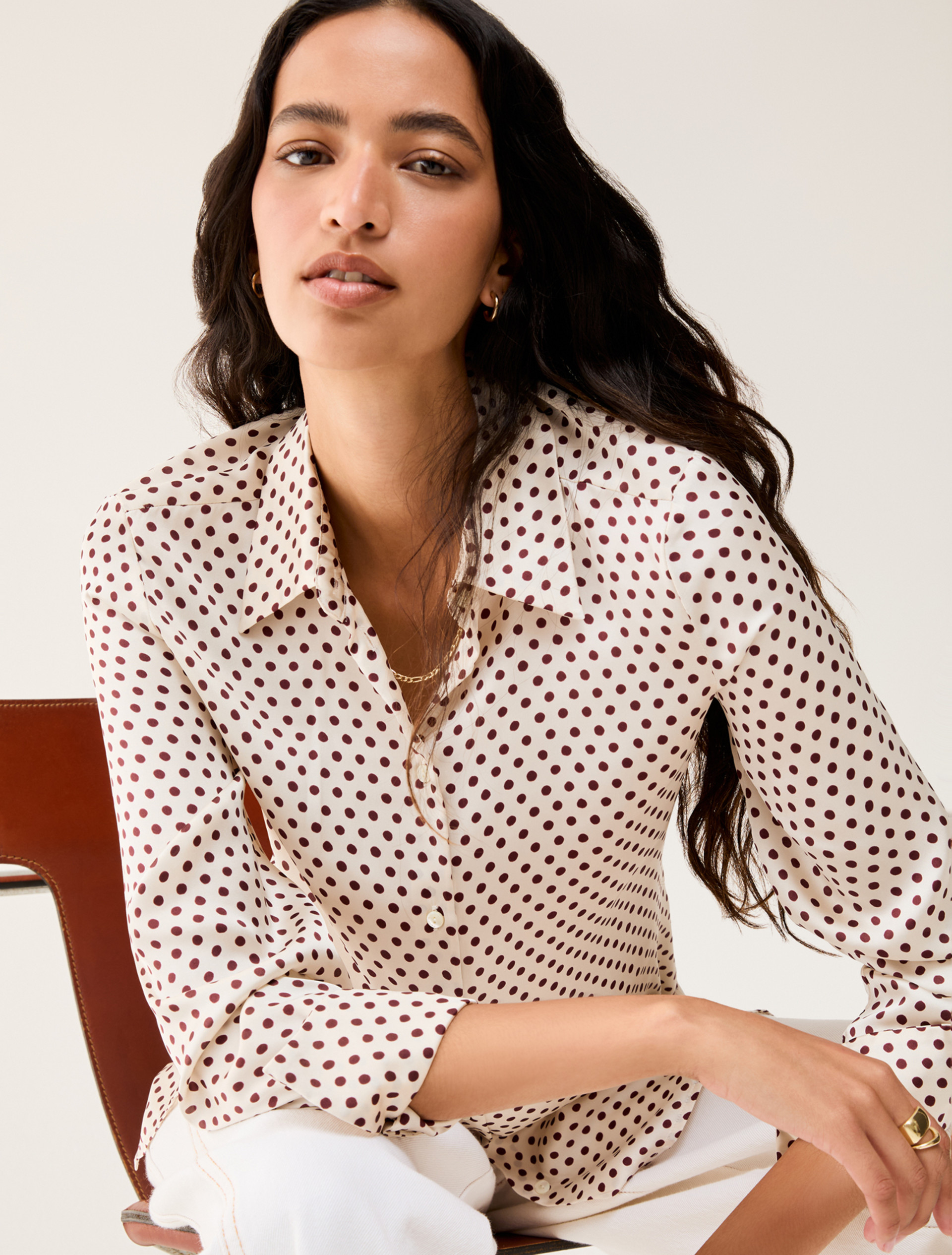 Fluid satin shirt - IVORY - pennyblack