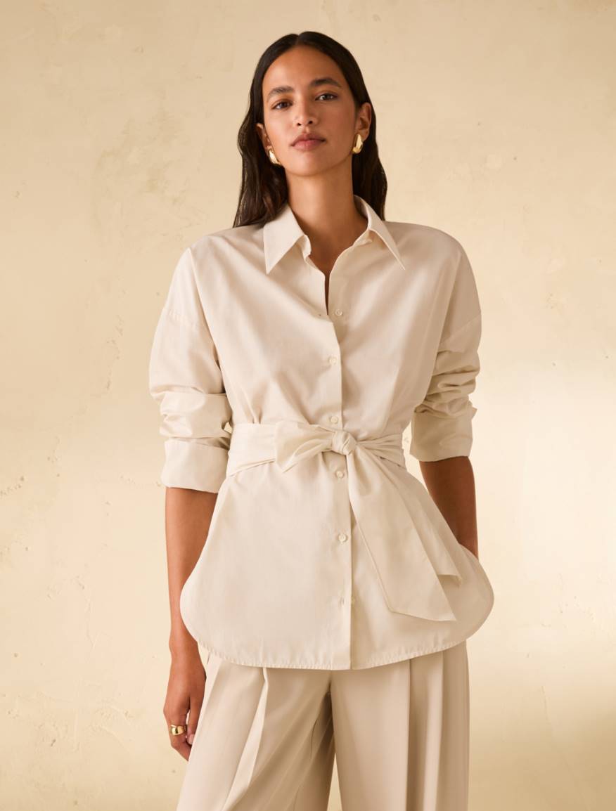 Taffeta shirt - IVORY - Pennyblack - 5