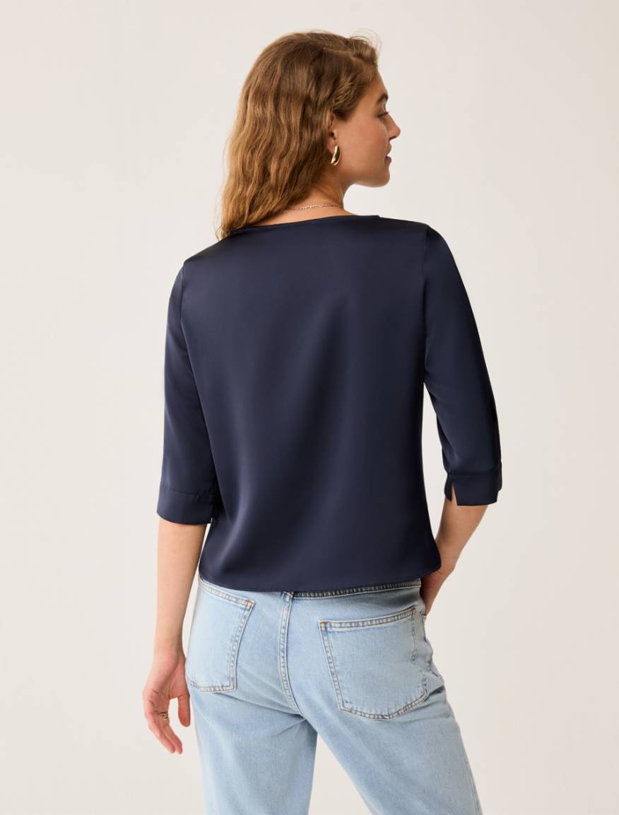 Double satin T-shirt - NAVY - Pennyblack - 3