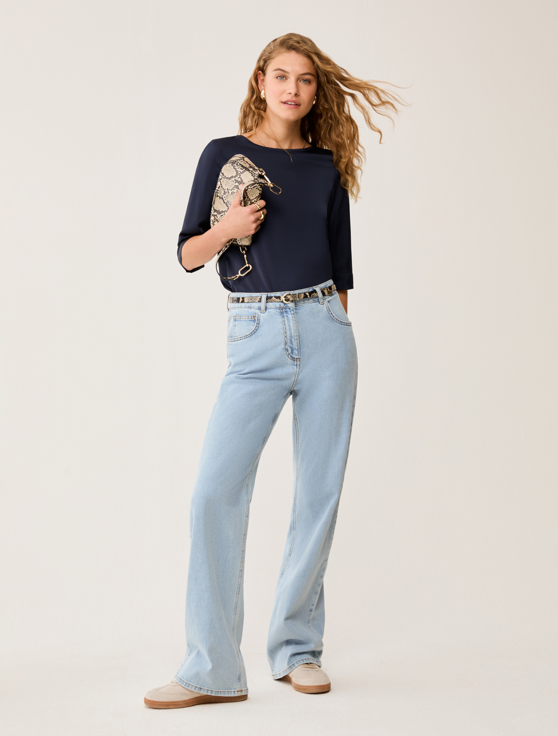 Double satin T-shirt - NAVY - pennyblack