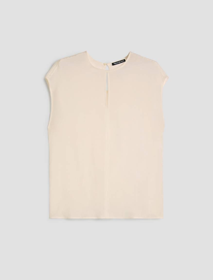 Flowing fabric blouse - WHITE - Pennyblack - 2