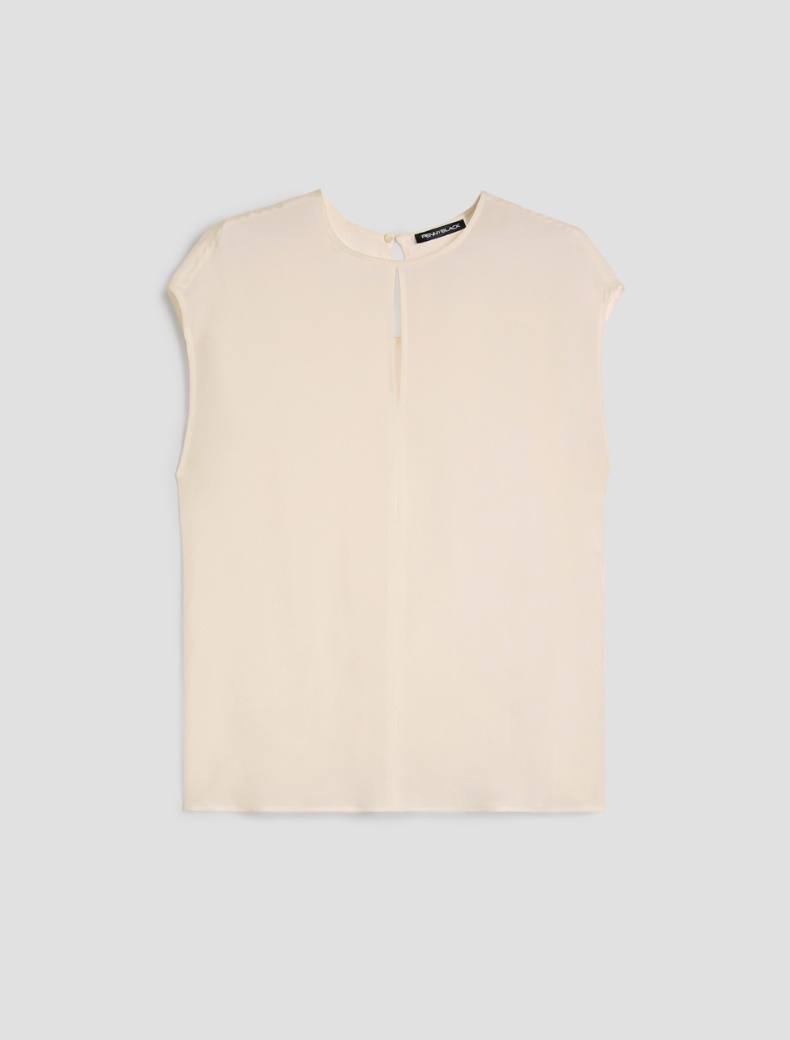 Flowing fabric blouse - WHITE - pennyblack