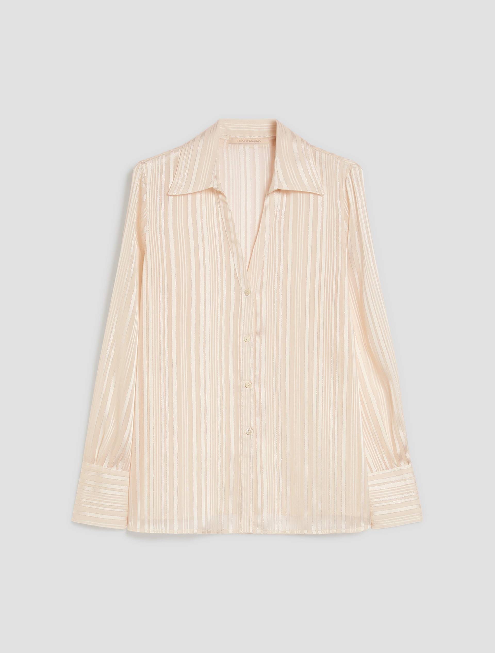 Stripe-textured shirt - WHITE - pennyblack