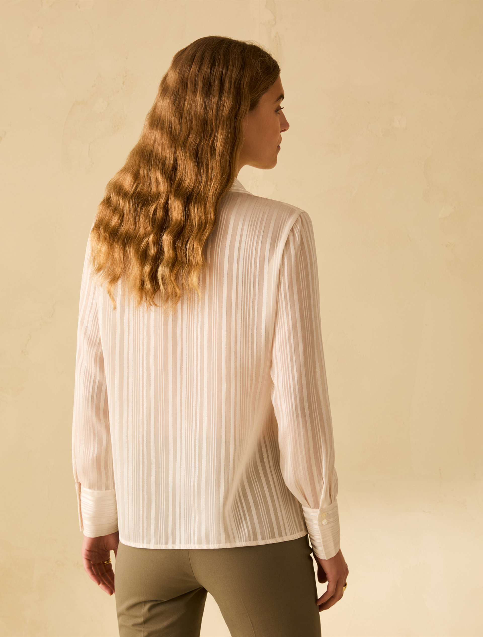 Stripe-textured shirt - WHITE - pennyblack
