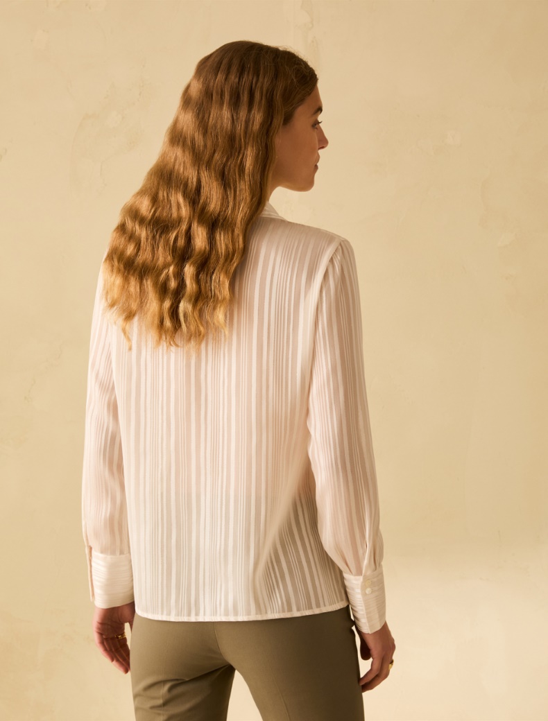 Stripe-textured shirt - WHITE - pennyblack