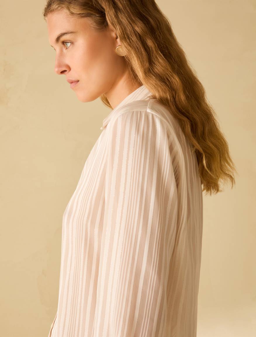 Stripe-textured shirt - WHITE - Pennyblack - 5