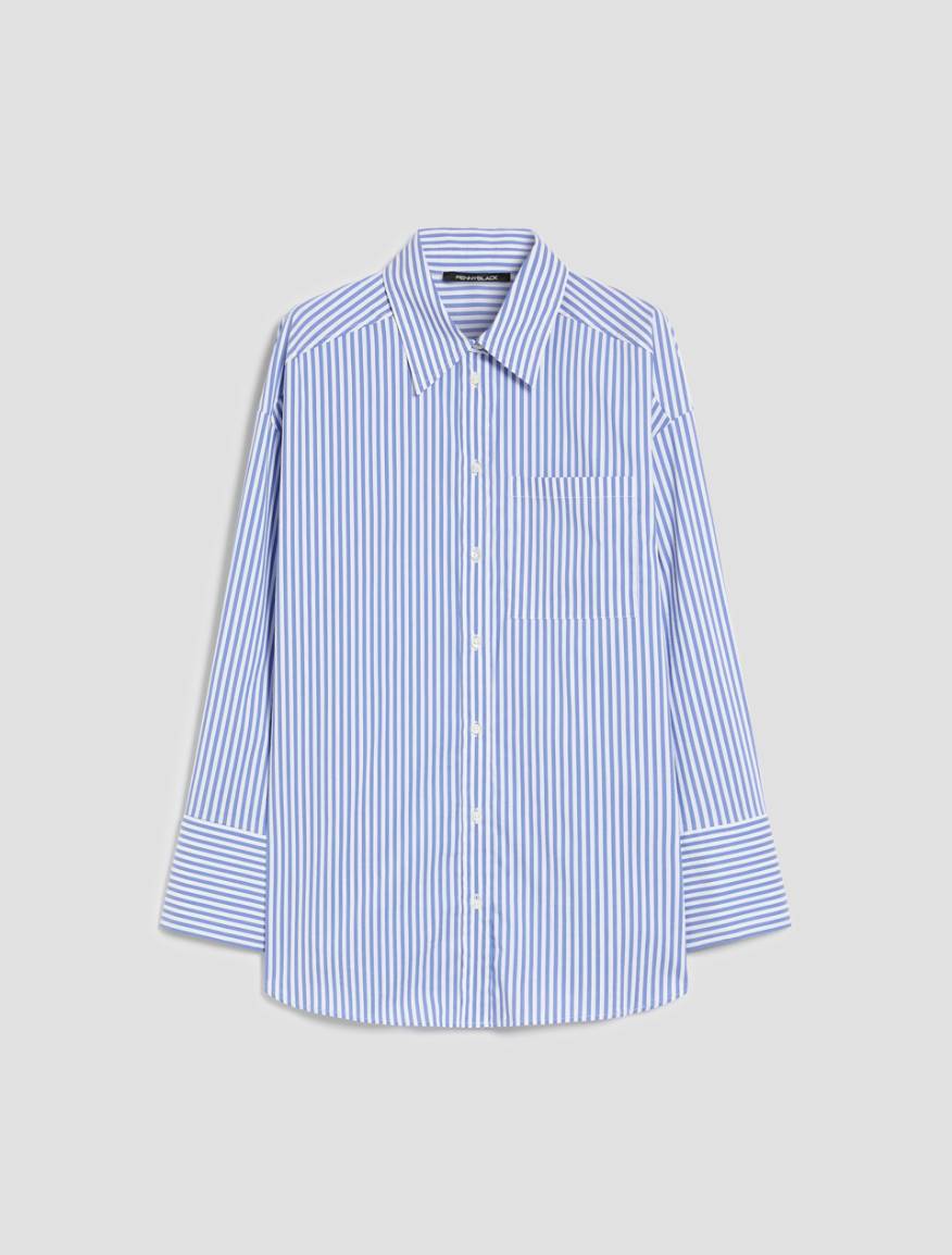 Oversized poplin shirt - CORNFLOWER BLUE - Pennyblack - 2