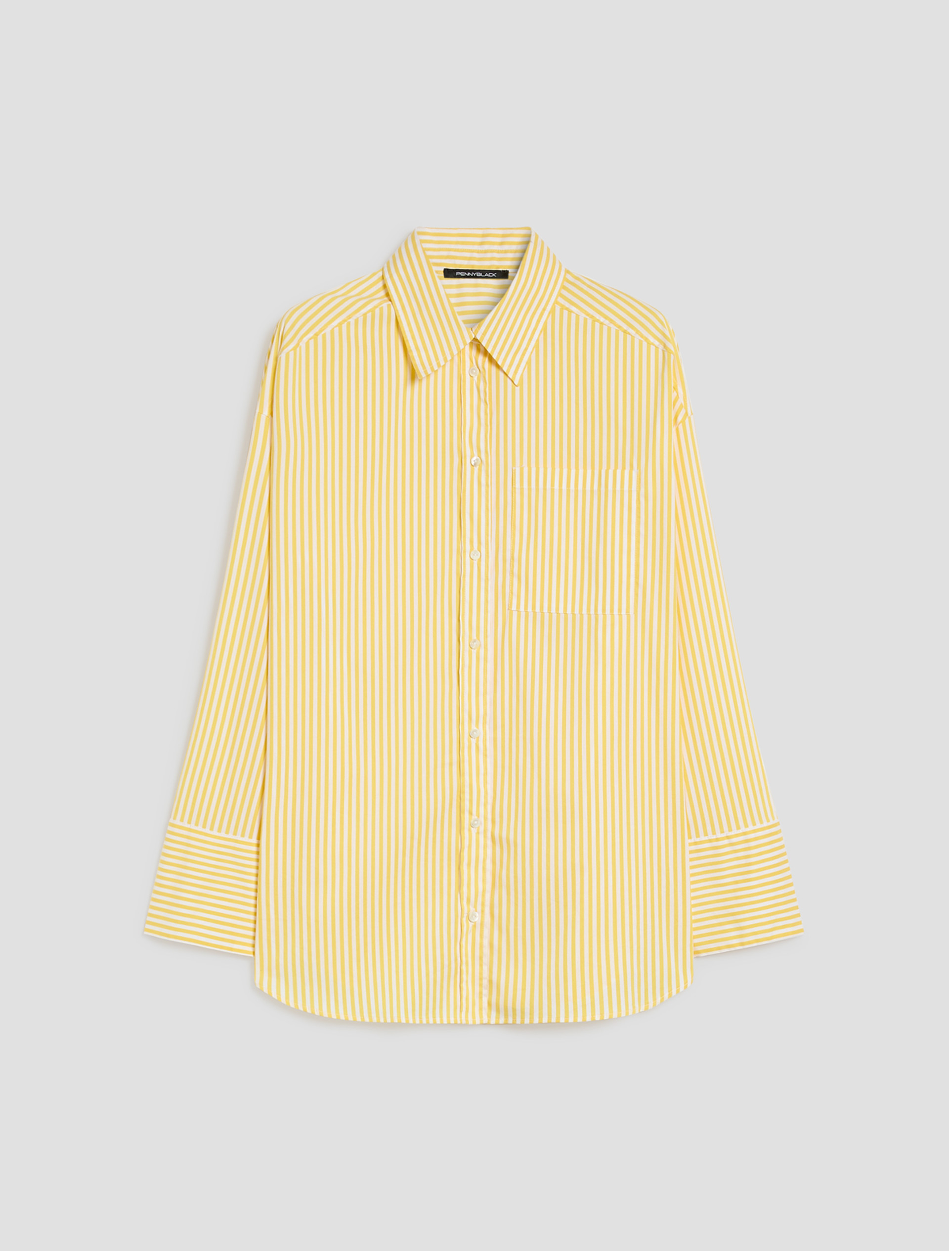Oversized poplin shirt - YELLOW - pennyblack