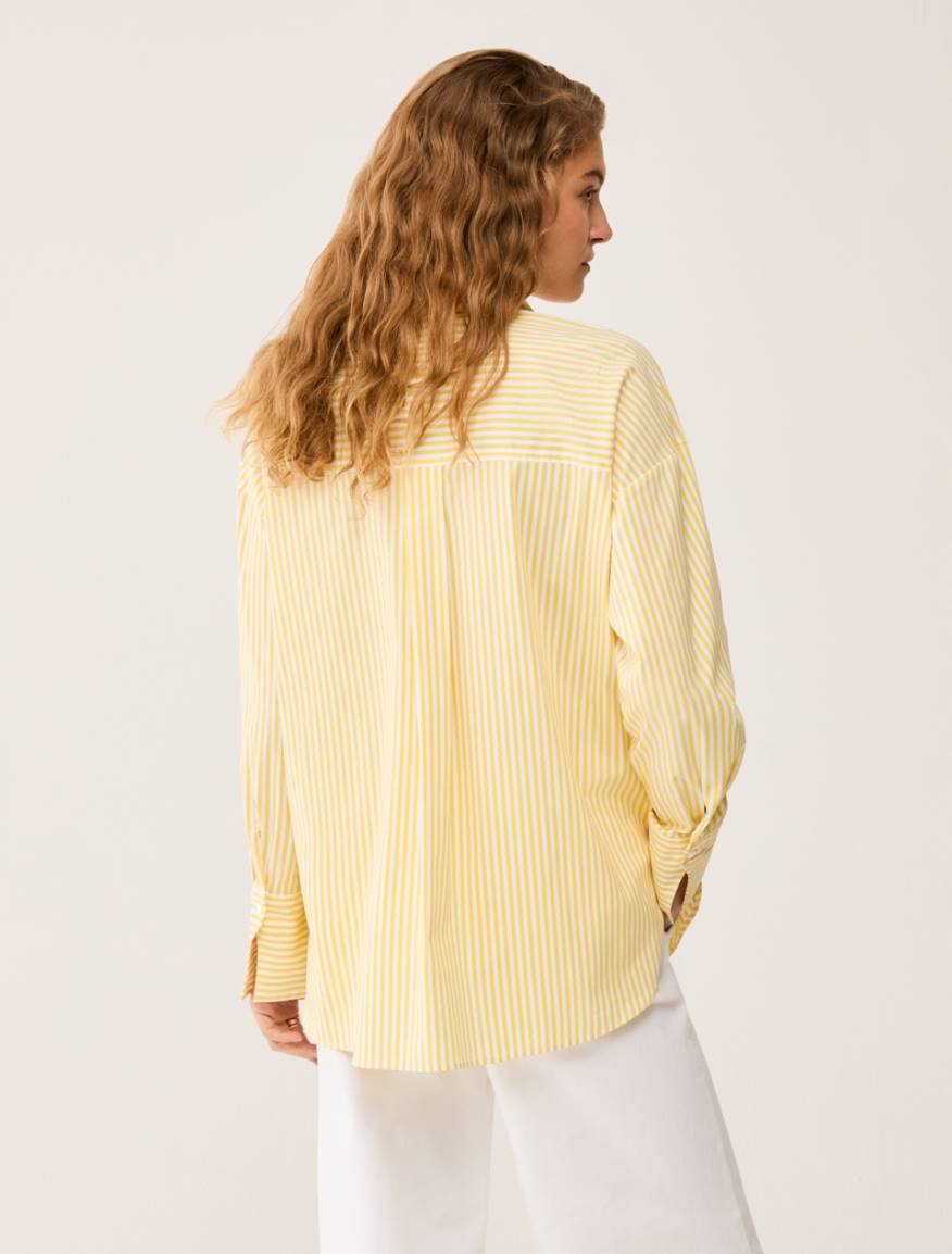 Oversized poplin shirt - YELLOW - Pennyblack - 3