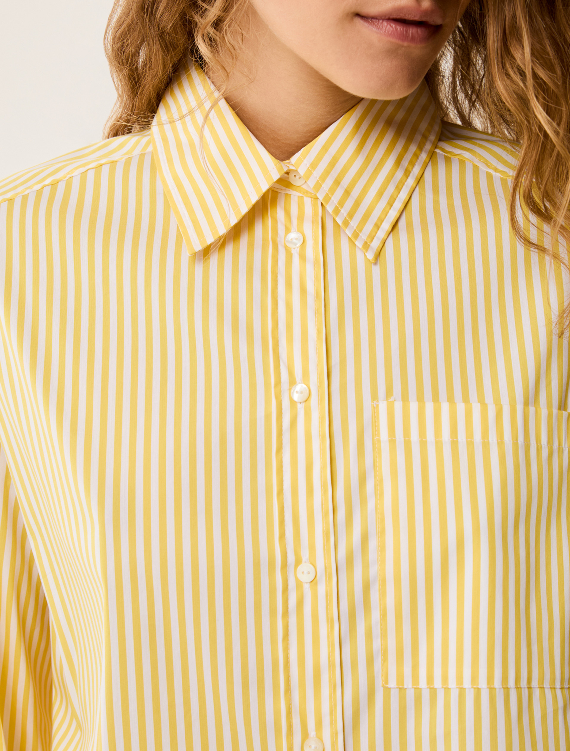 Oversized poplin shirt - YELLOW - pennyblack