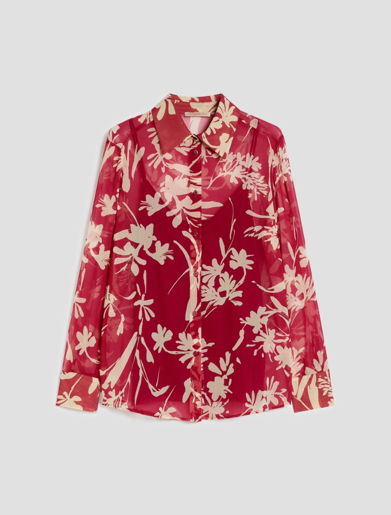 Shirt in floral georgette - FUCHSIA - pennyblack