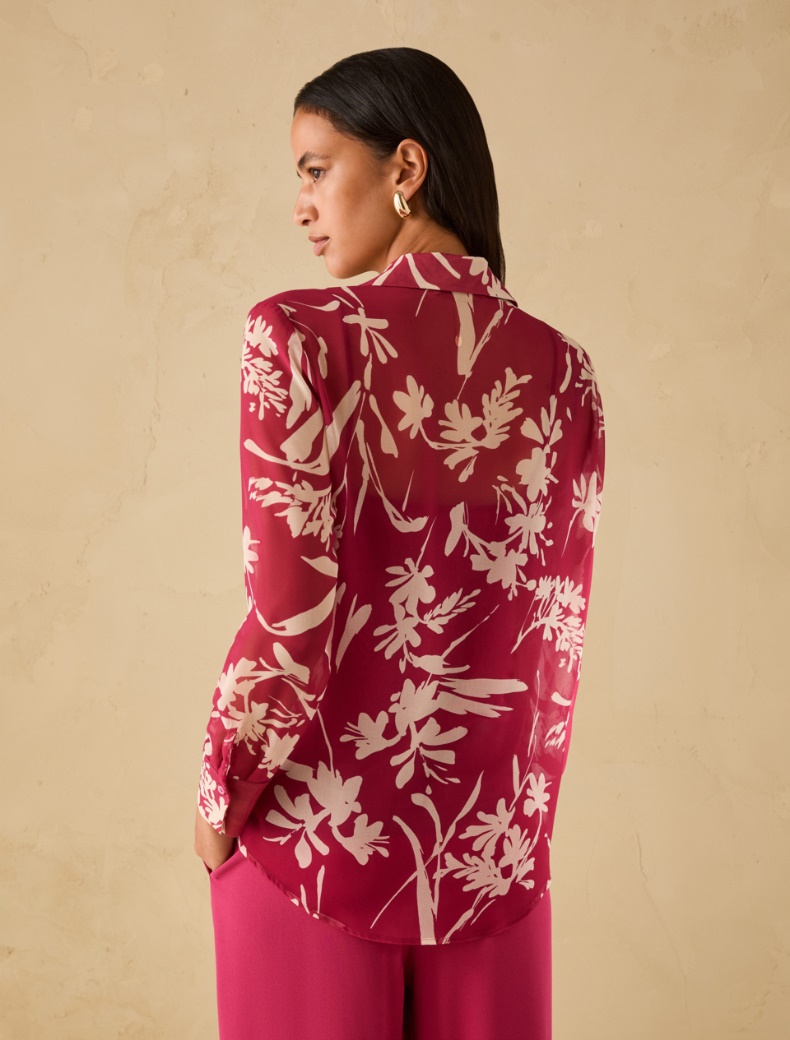 Shirt in floral georgette - FUCHSIA - pennyblack