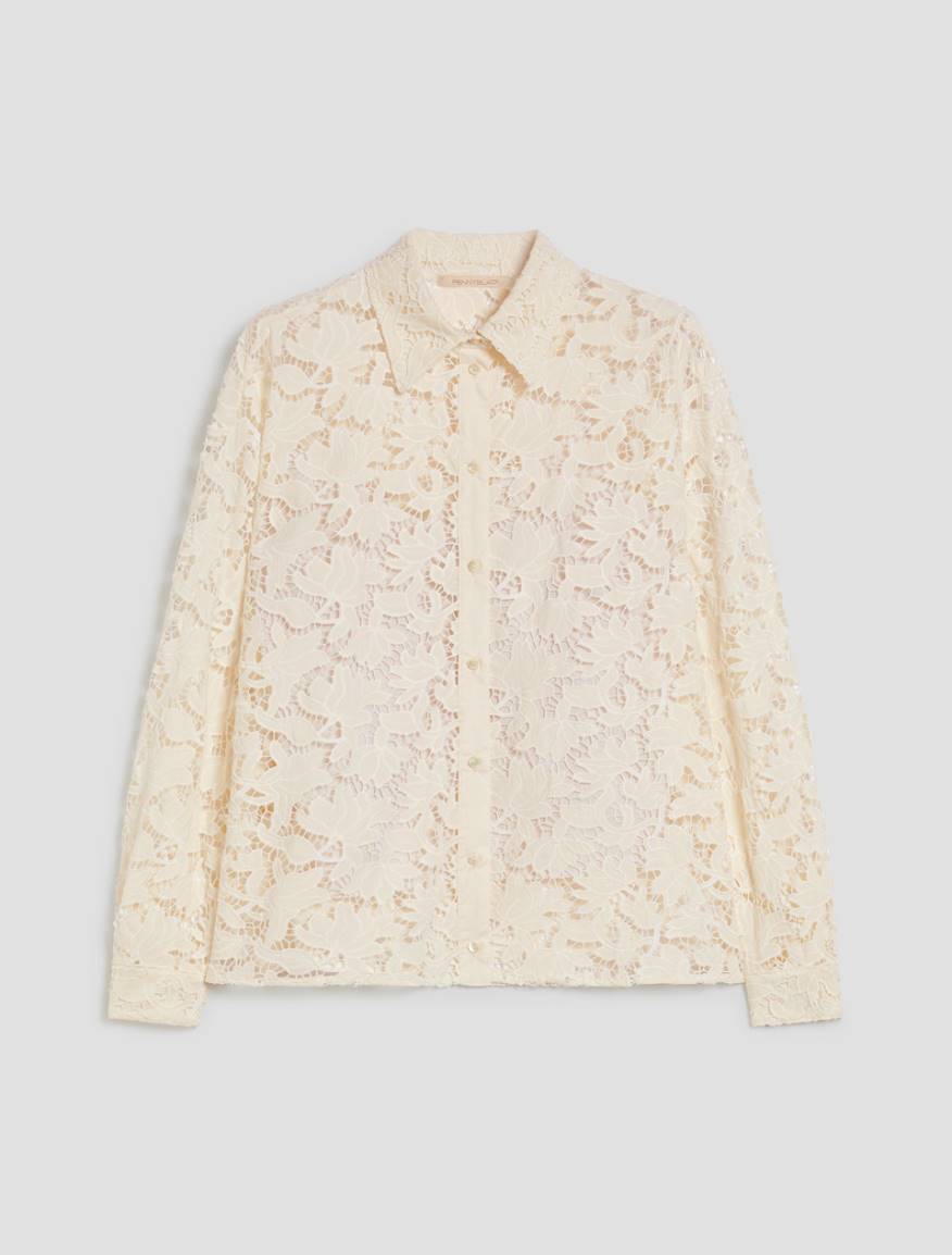 Cotton eyelet embroidery shirt - IVORY - Pennyblack - 2