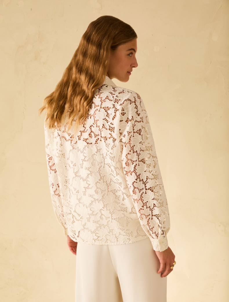Cotton eyelet embroidery shirt - IVORY - pennyblack