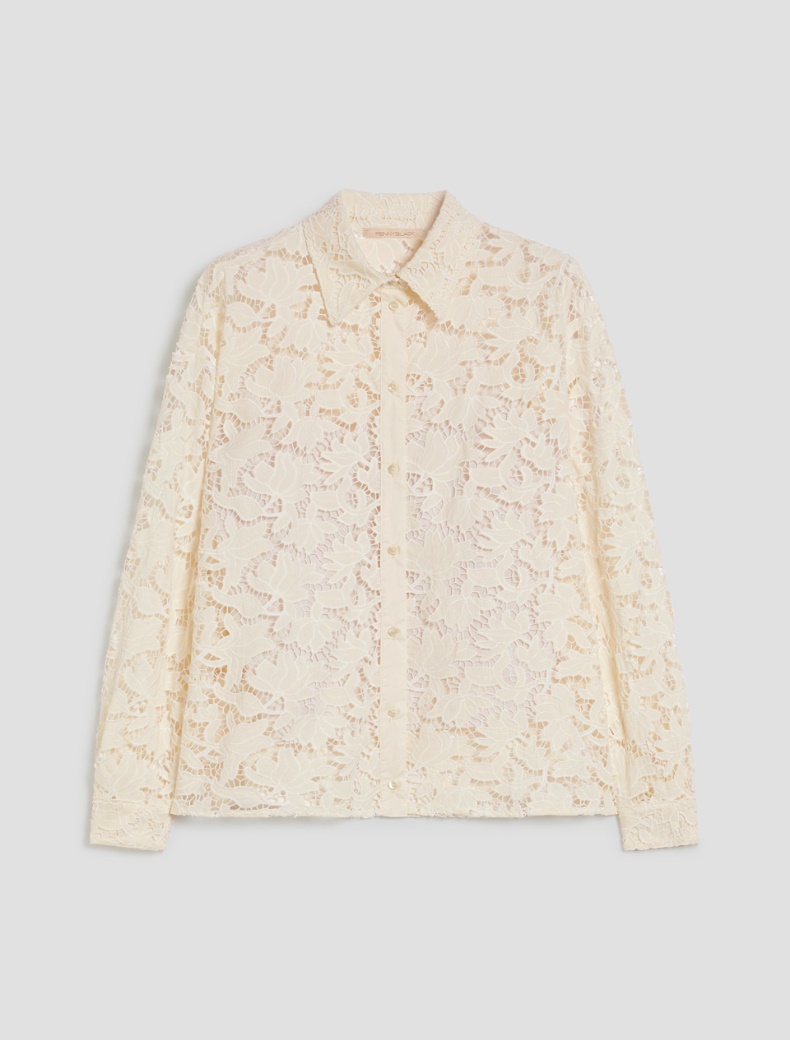 Cotton eyelet embroidery shirt - IVORY - pennyblack