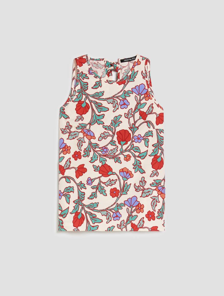 Floral poplin top - WHITE - Pennyblack - 2