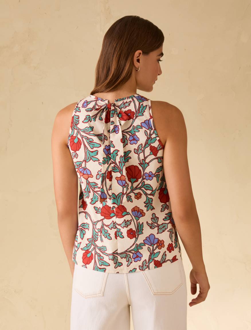 Floral poplin top - WHITE - Pennyblack - 3