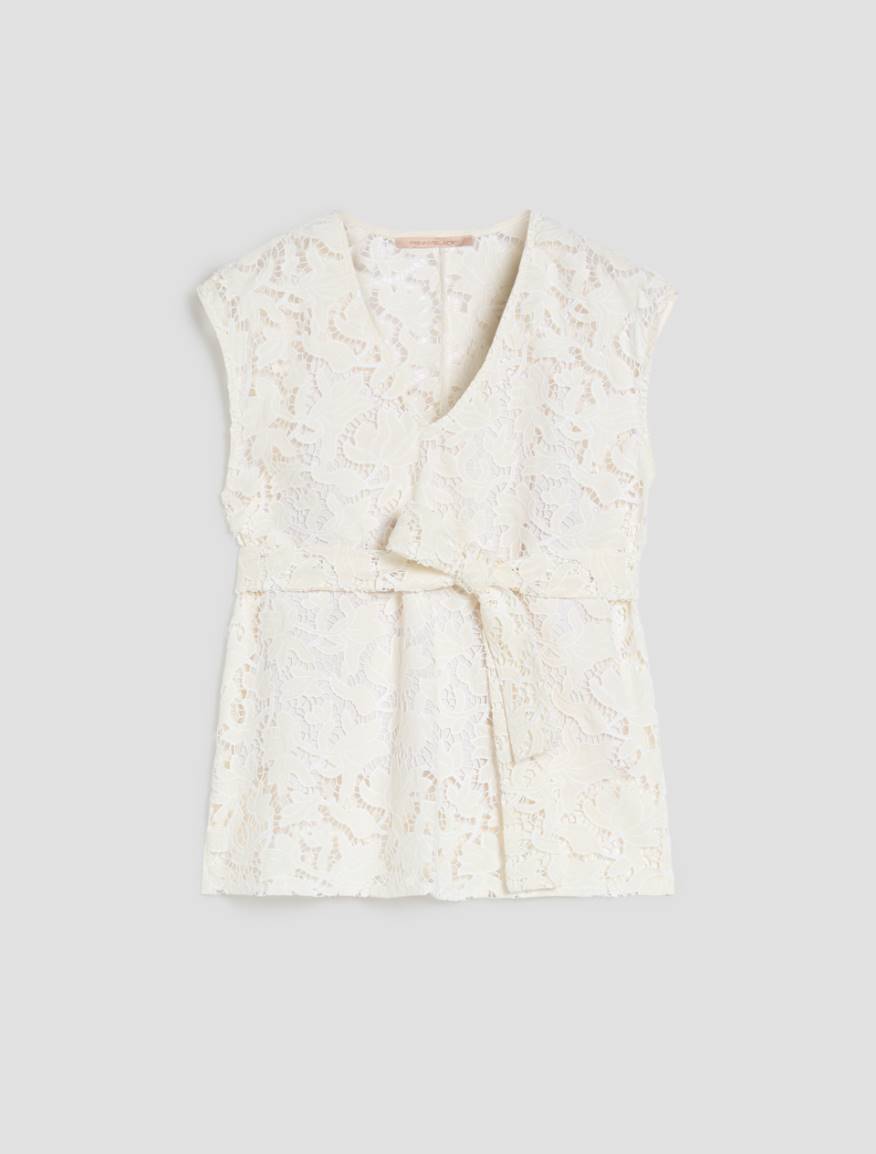 Broderie anglaise cotton blouse - IVORY - Pennyblack - 2