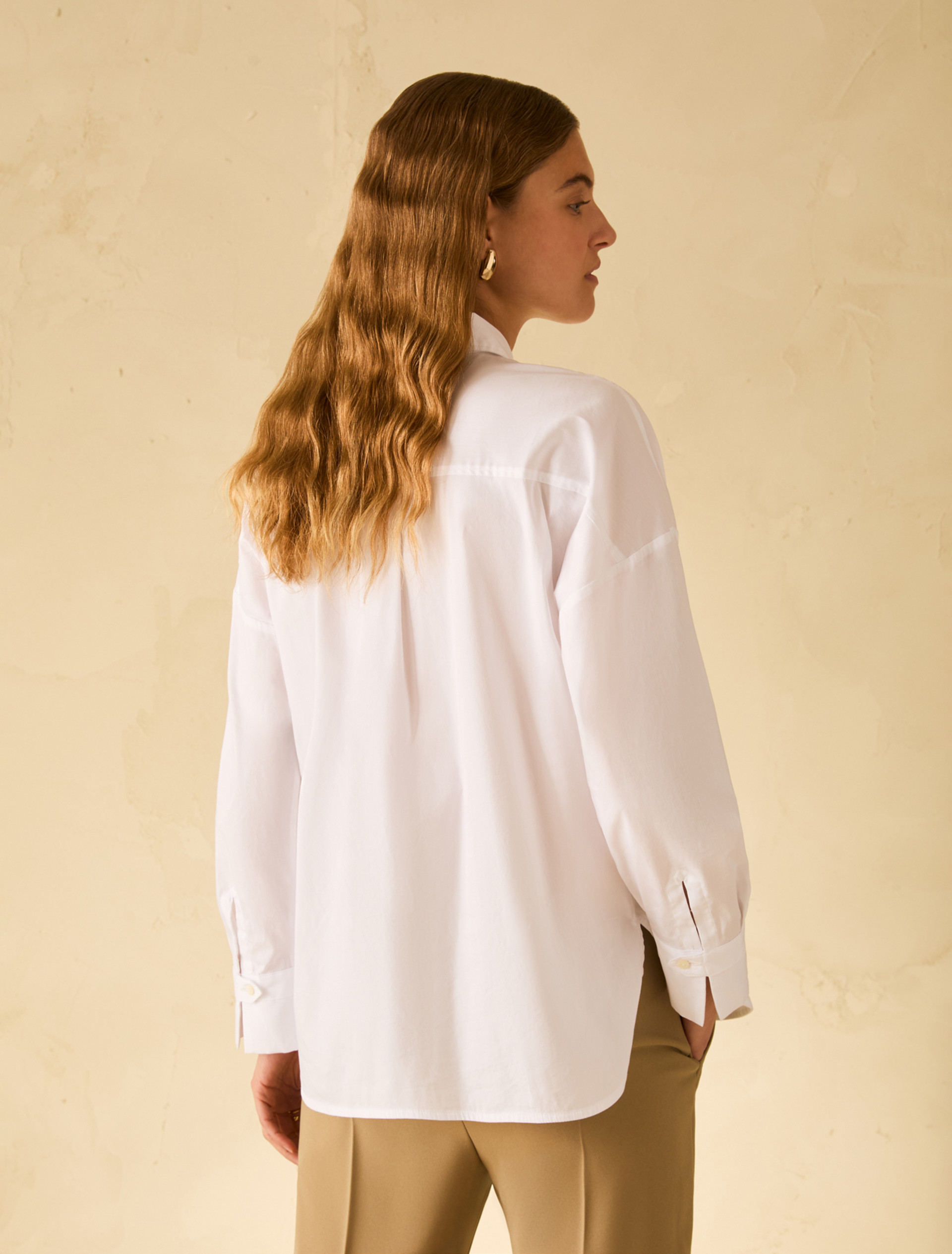 Loose-fitting poplin shirt - WHITE - pennyblack