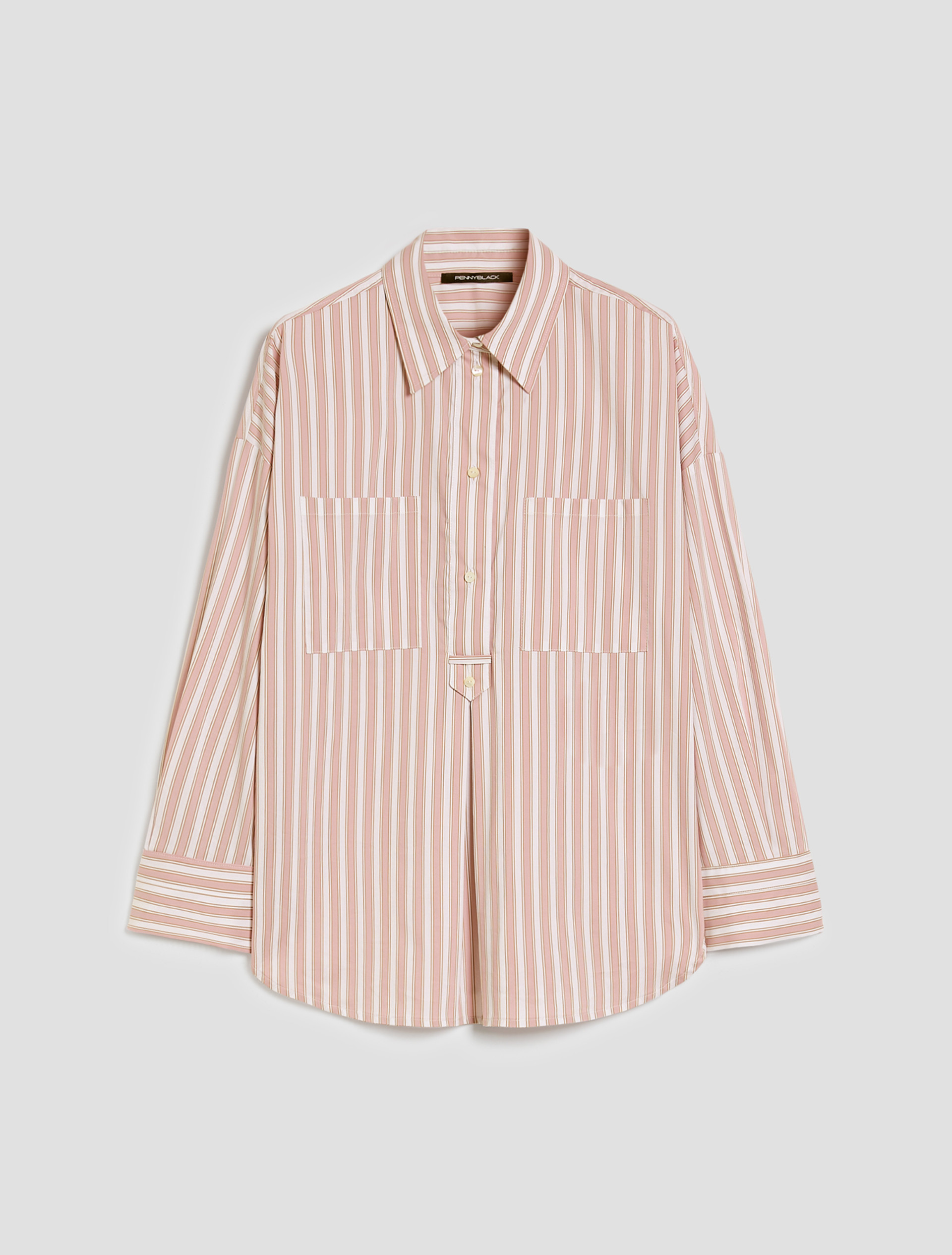 Loose-fitting poplin shirt - MAUVE - pennyblack
