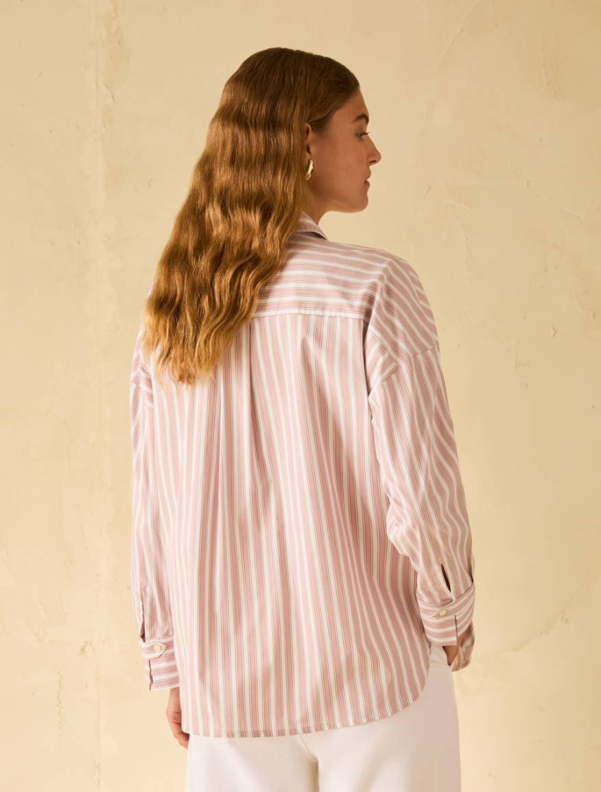 Loose-fitting poplin shirt - MAUVE - Pennyblack - 3