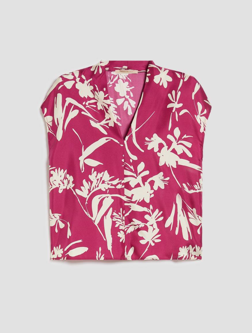 Silk twill blouse - FUCHSIA - Pennyblack - 2