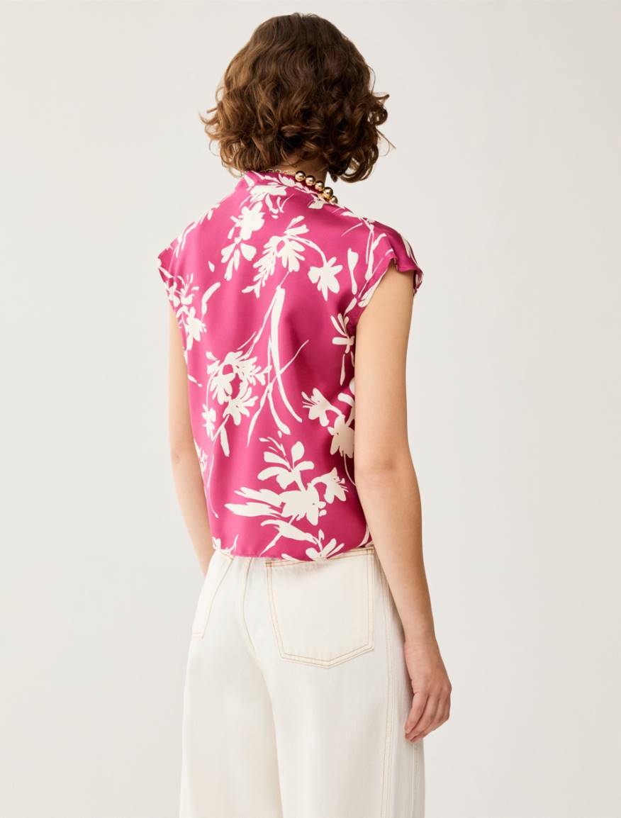 Silk twill blouse - FUCHSIA - Pennyblack - 3